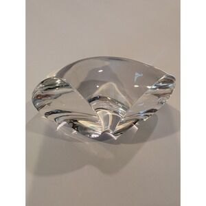 Steuben Crystal Glass Butterfly Bowl Signed Art Glass Catchall Dish Decor